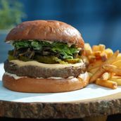 Mushroom Parmesan Beef Burger 