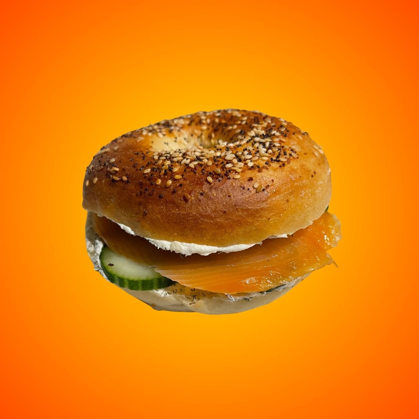 Salmon & Cucumber Bagel