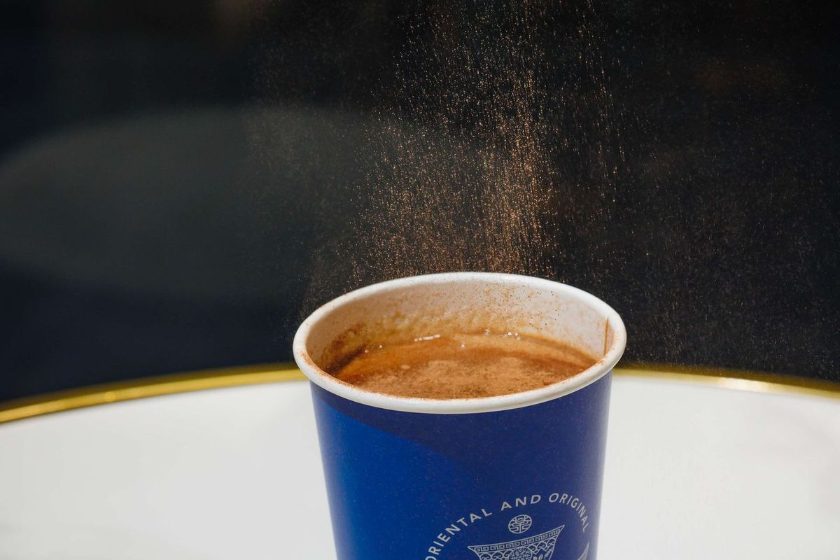 Hot Thick Choco Latte w/ Brown Sugar Pearls 熱特濃可可黑糖珍珠拿鐵