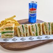 Falafel club sandwich meal