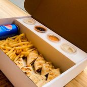 Small Blue Edge Seafood Wrap Box