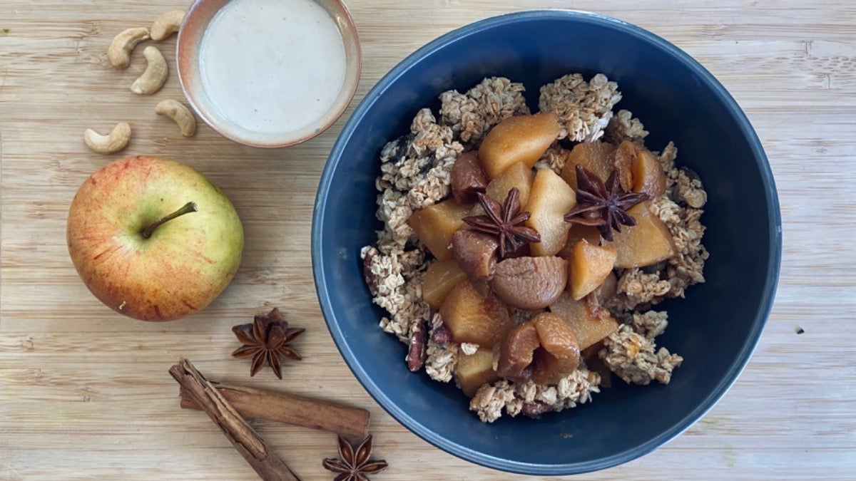 Granola and Cooked Apples