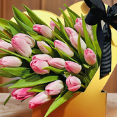 777234 - Gold Heart With Tulips 20pcs