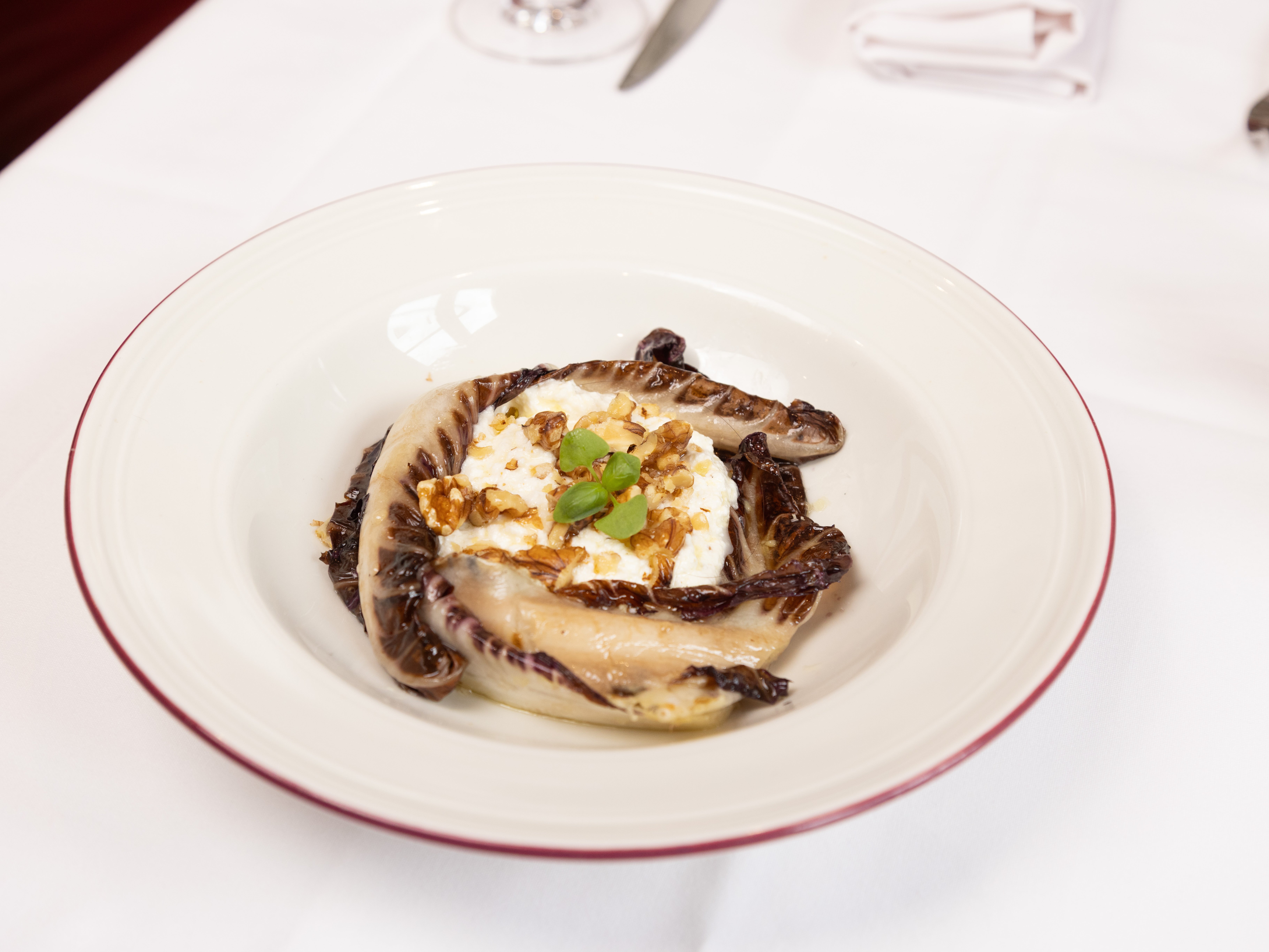 Homemade ricotta and radicchio