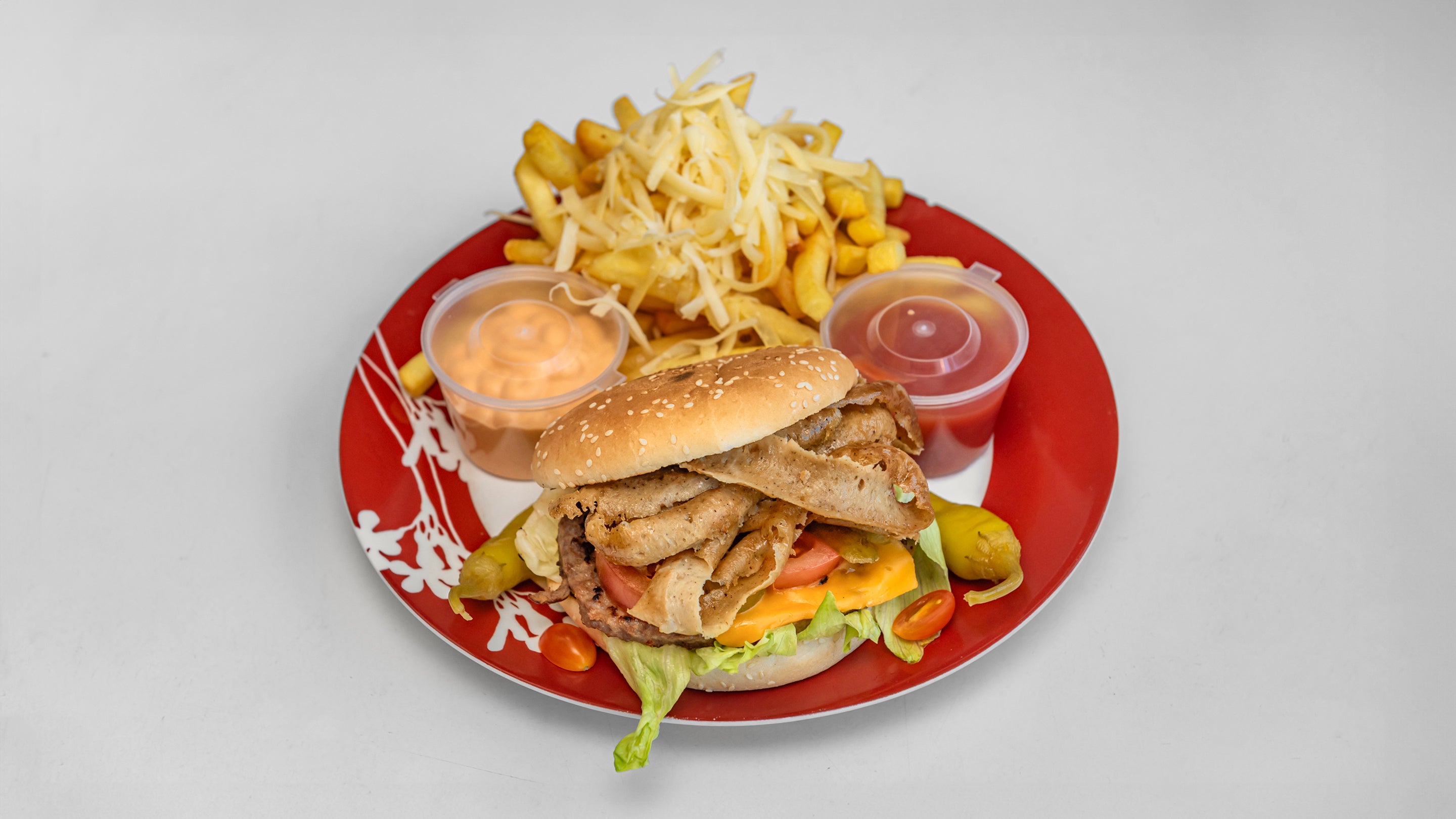 Deluxe Burger and Chips