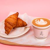 2 Mini Plain Croissant + 1 Cuppuccino