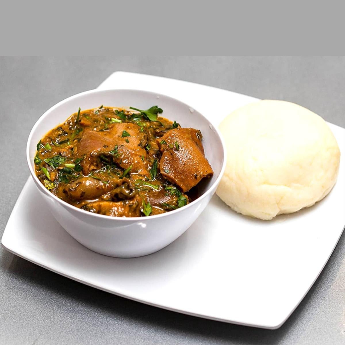 Swallow Meals (Eba/amala/pounded Yam) With Assorted Meat Soup of Choice