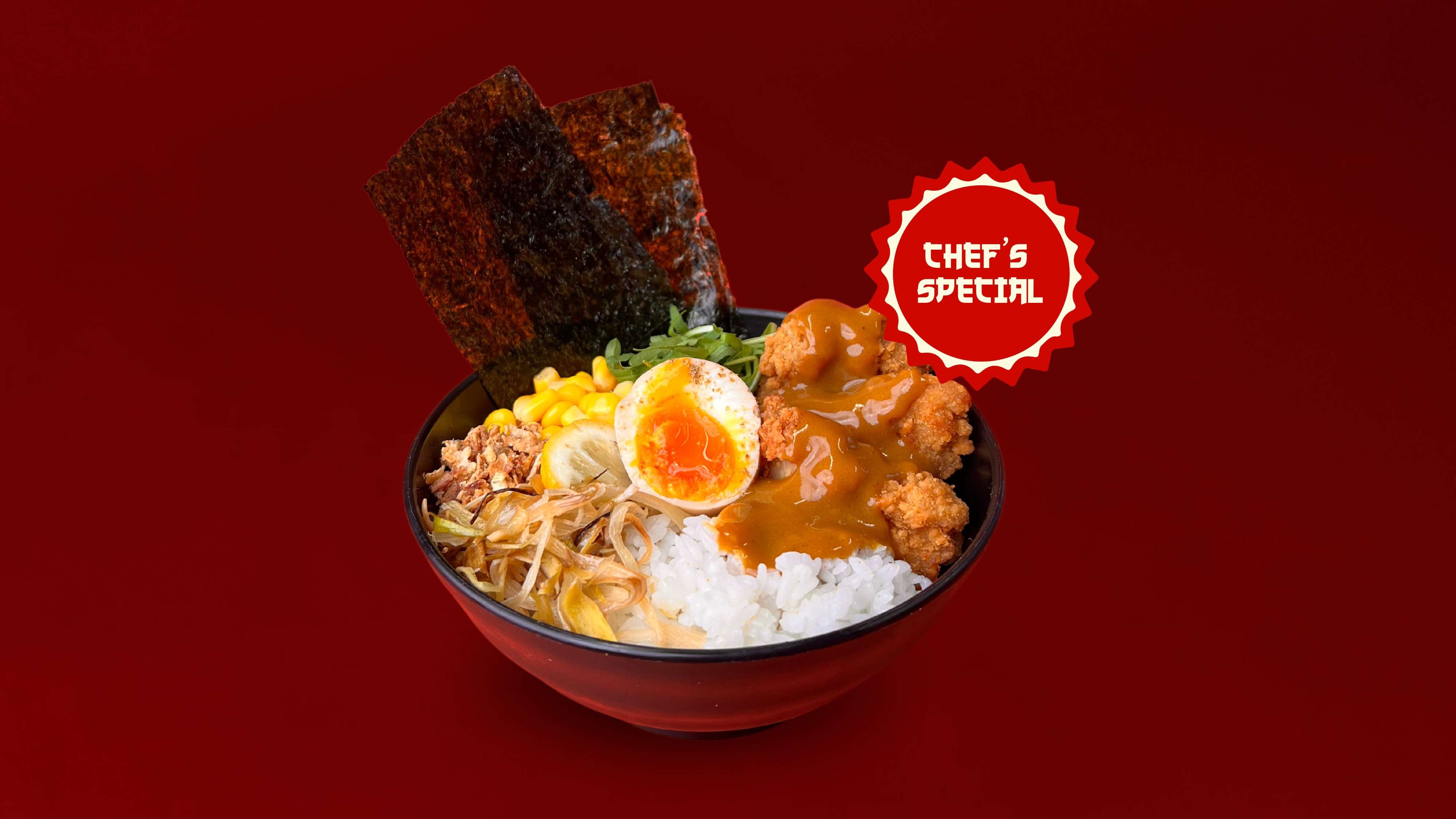 Katsu Curry Rice Bowl with Japanese Fried Chicken