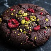 Chocolate Raspberry Pistachio Cookies