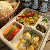Breakfast Tray Egg potato and Nabulsi Cheese
