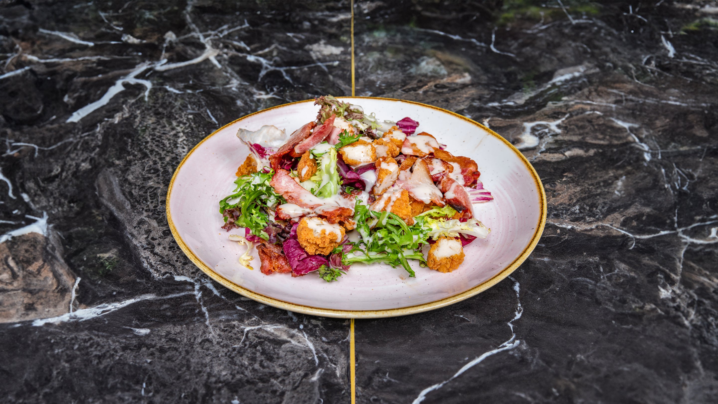 Warm Crispy Chicken and Bacon Salad