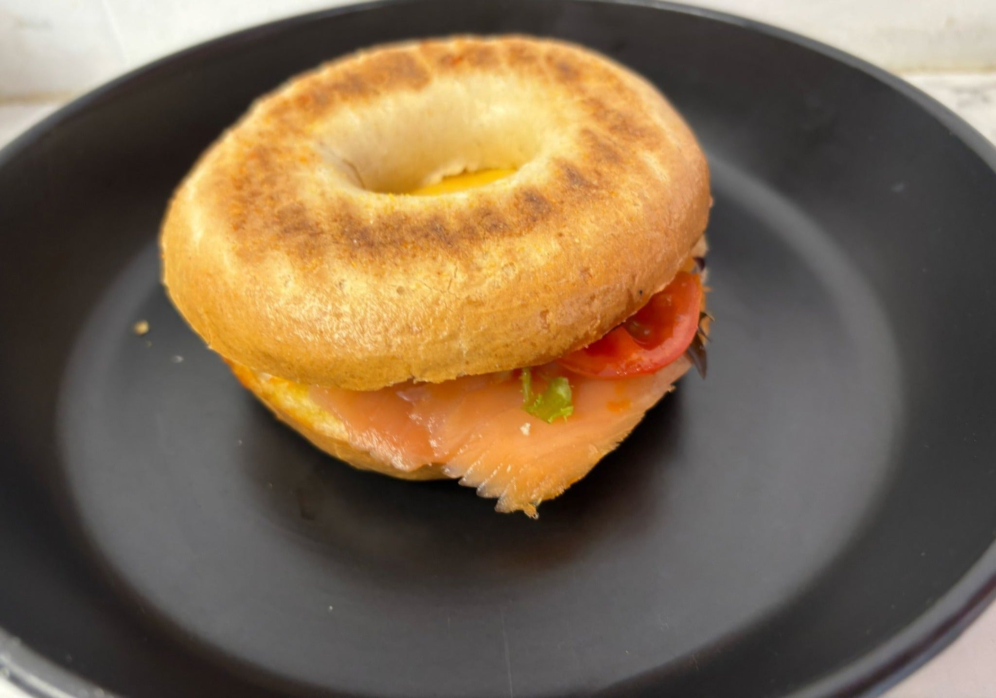 Loaded Bagel with Salmon