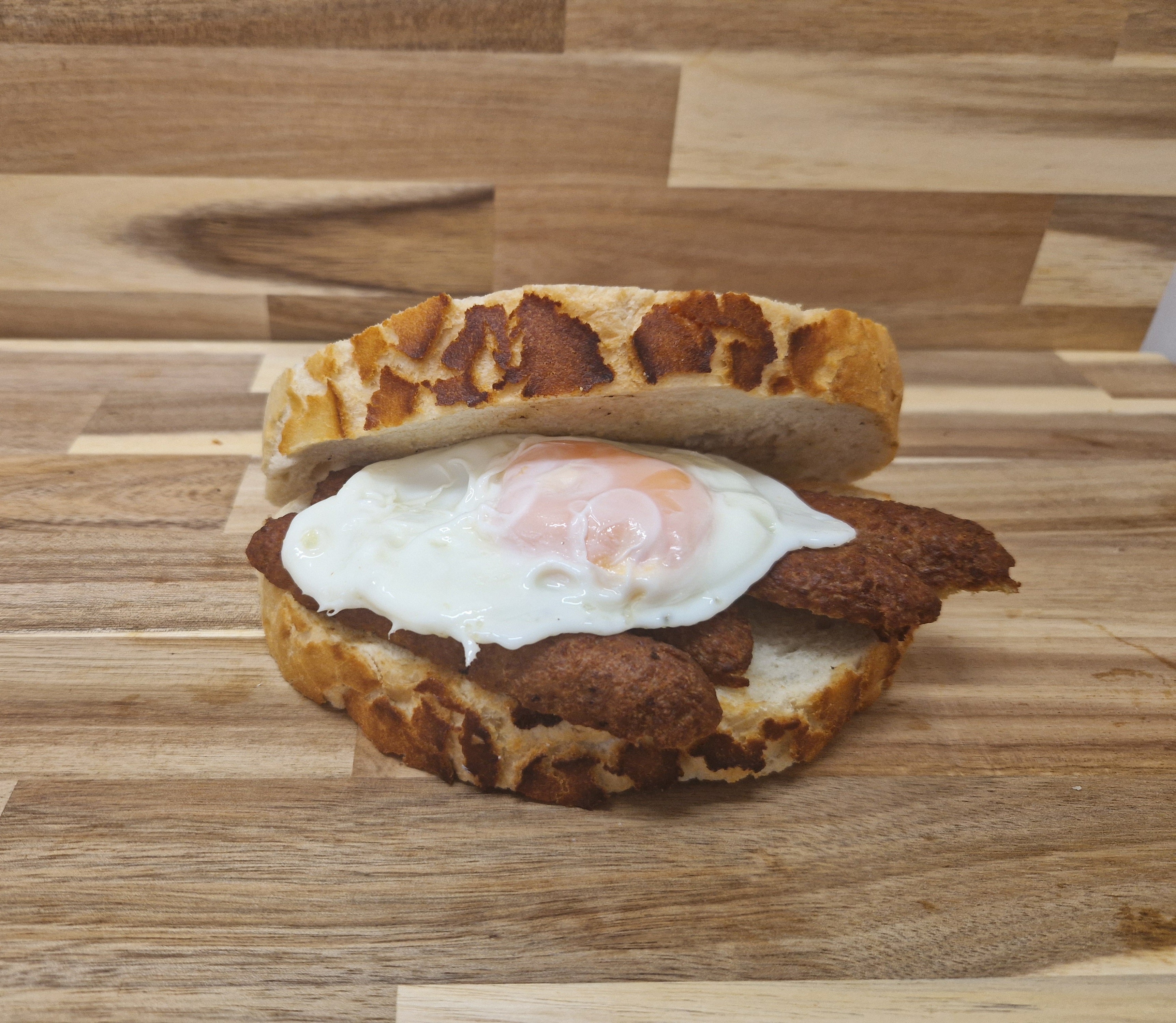 Vegetarian Sausage and Egg Breakfast Sandwich