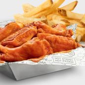 6 Pcs Bone-In Wings Include Fries