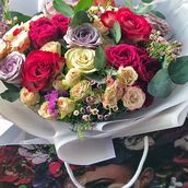 White, Pink And Purple Flowers With Fillers