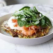 Zucchini Pancake With Salmon