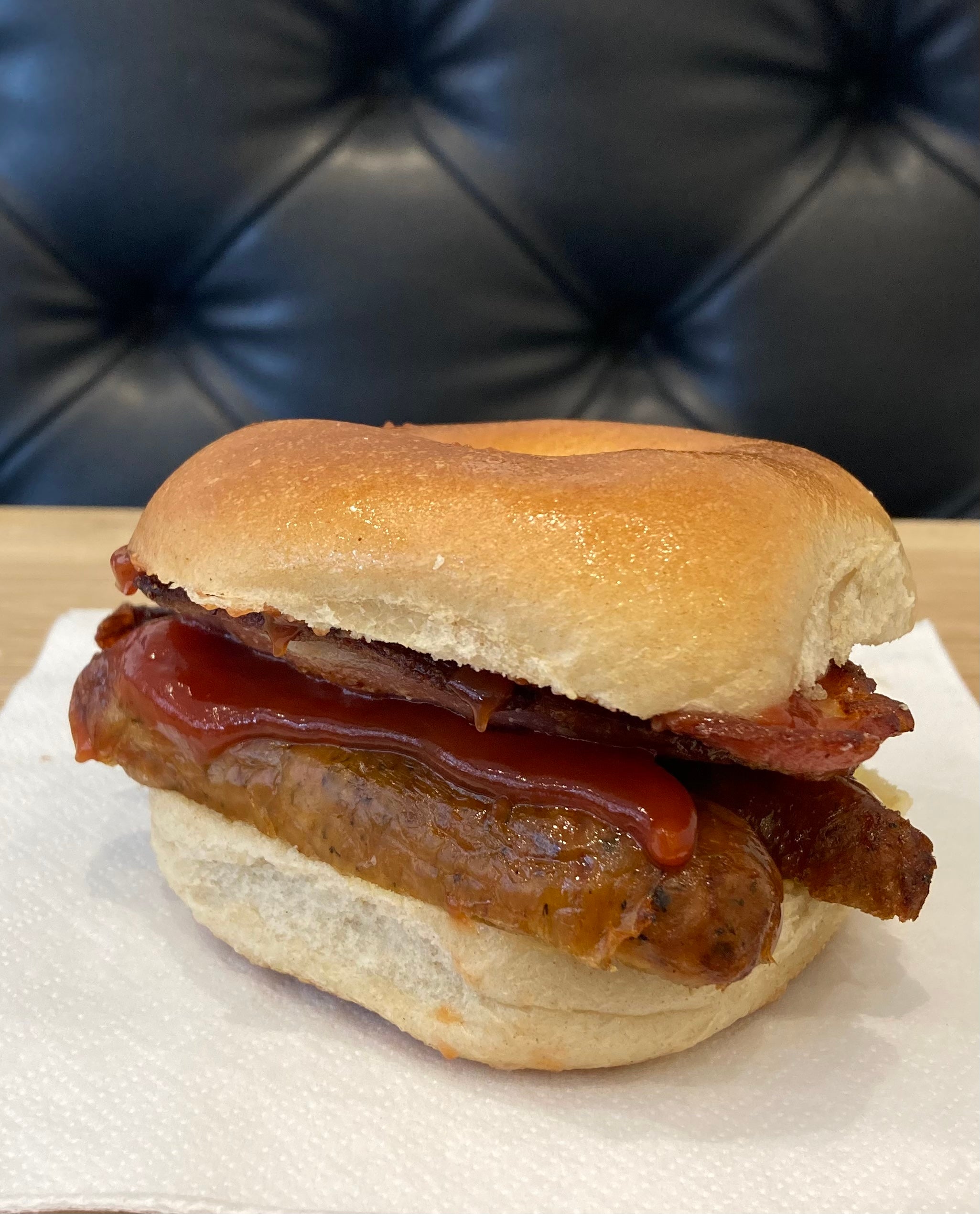 Sausage and Bacon Bagel