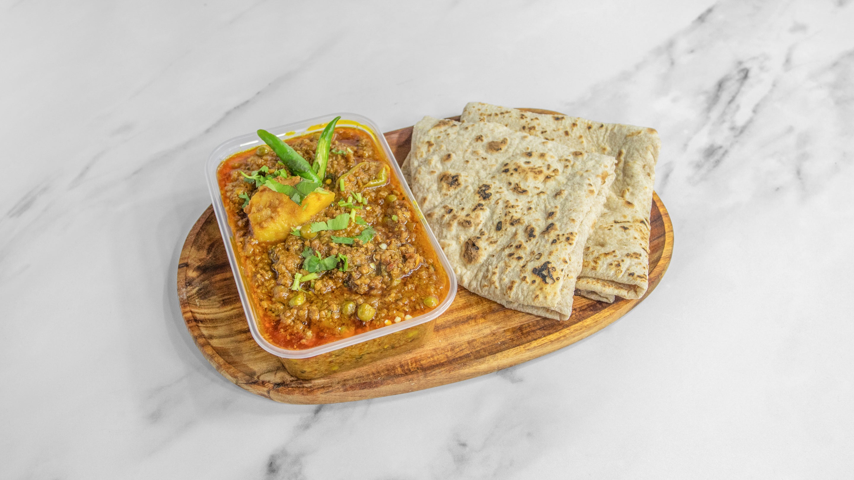 Keema Aloo Curry and 2 Tawa Chapati