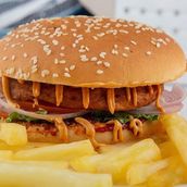 Mumbai Paneer Burger With French Fries