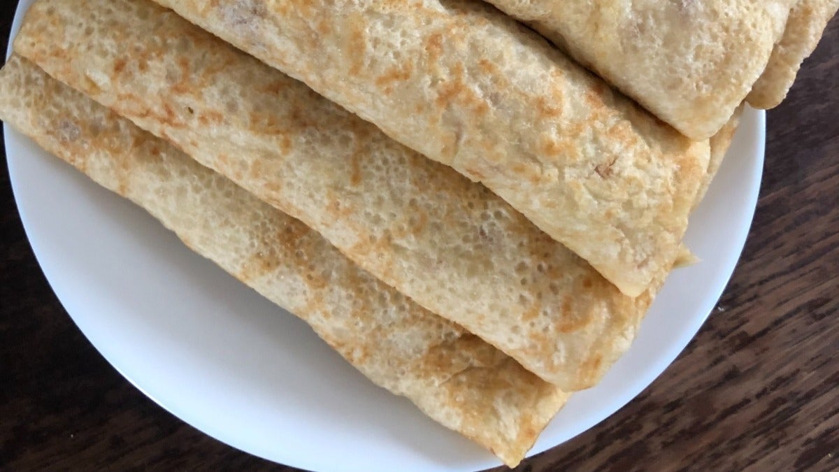 Crépes with cottage cheese (Vegetarian)