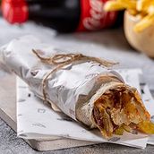 Lebanese  Chicken Shawarma Combo With French Fries And Soft Drink 