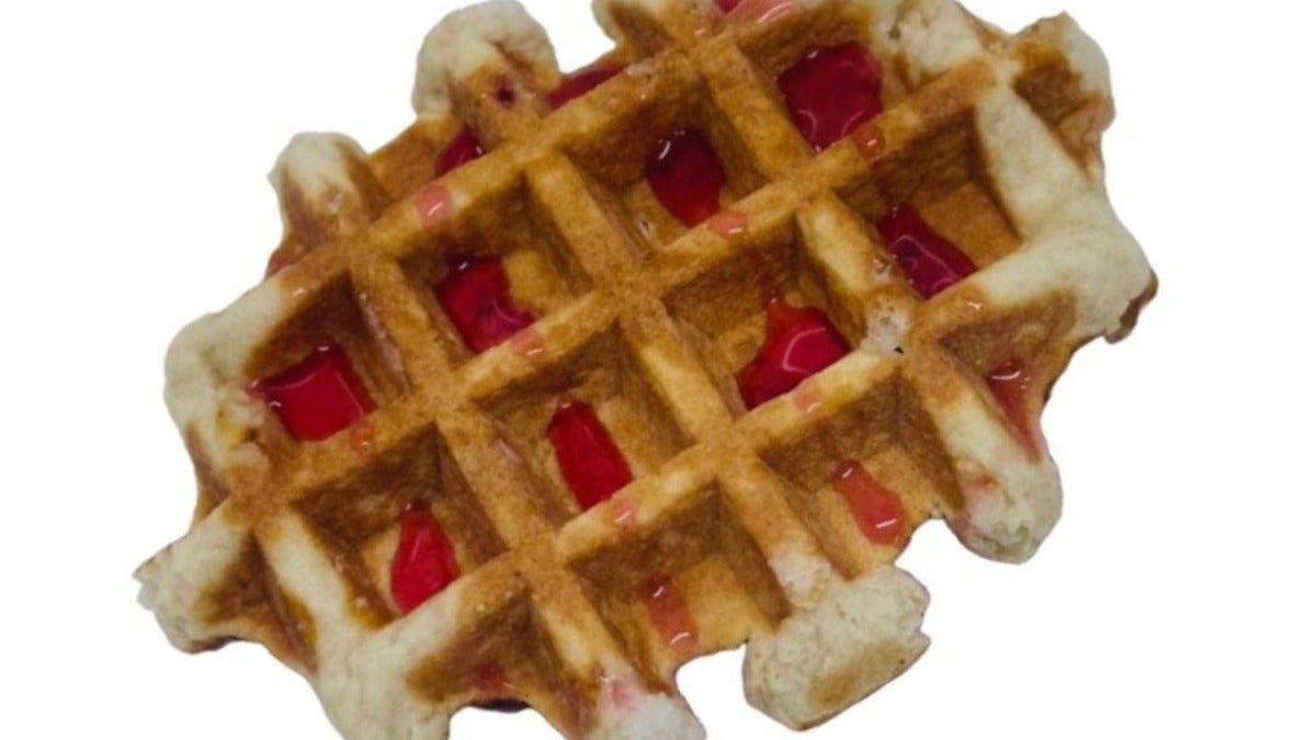 Belgian Waffle With Strawberry Sauce
