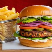 Veg Burger with fries