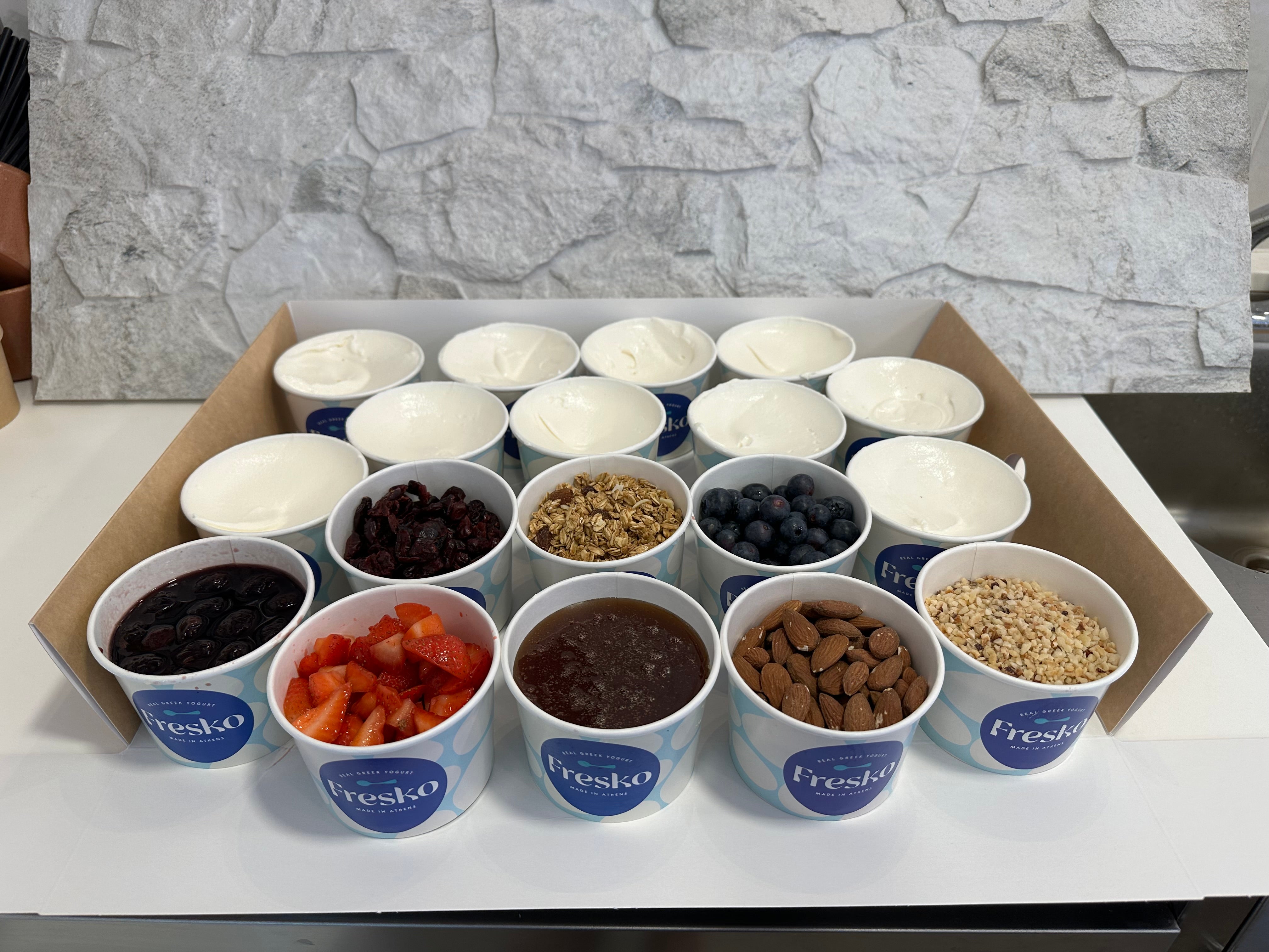 Traditional Greek Yogurt Breakfast Platter (10 people) with toppings
