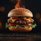 Flaming Beef Burger