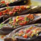 Eggplant tomato mutabala - سلطة باذنجان و طماطم متبلة