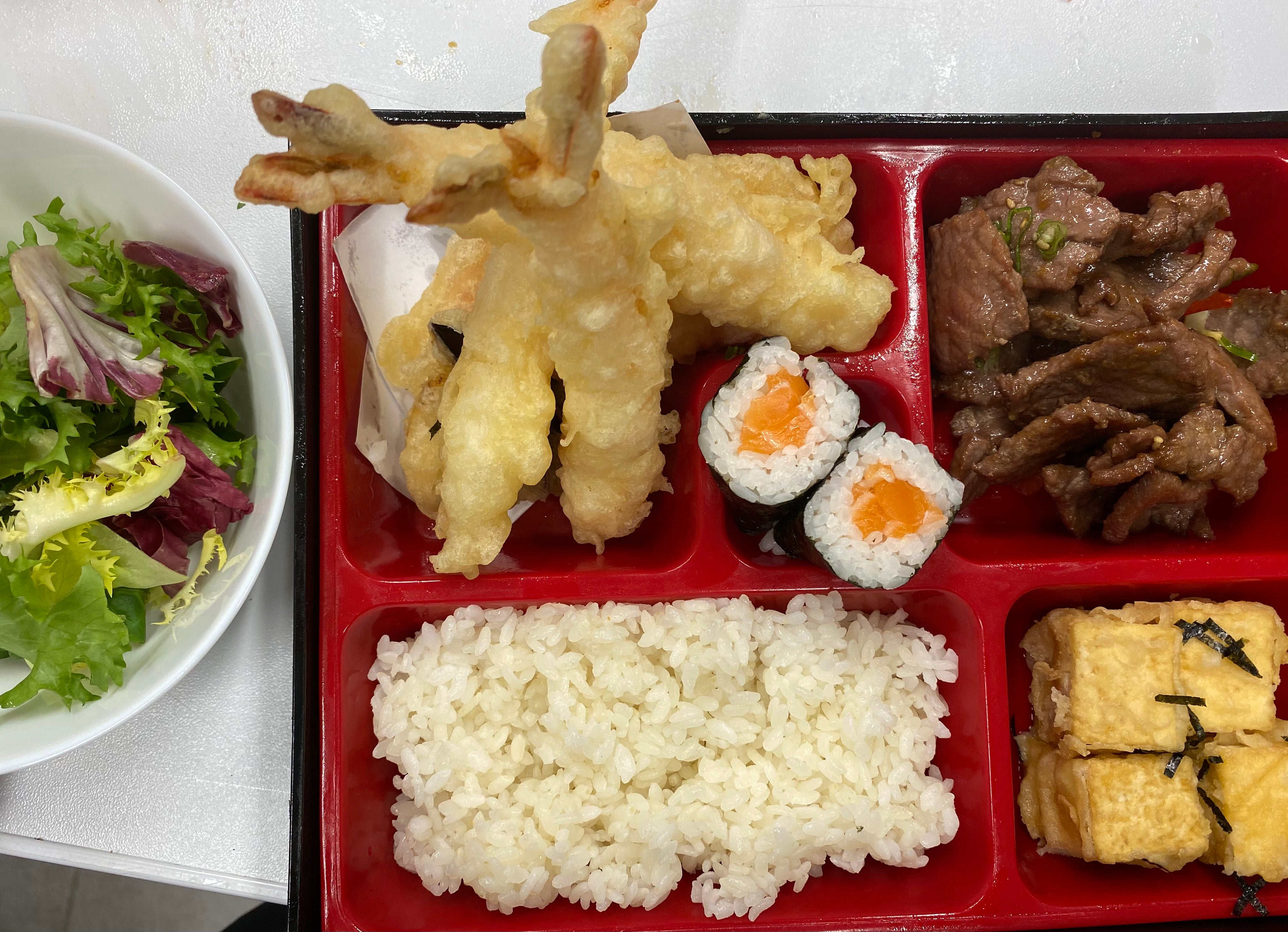 Beef Teri And Tempura Bento