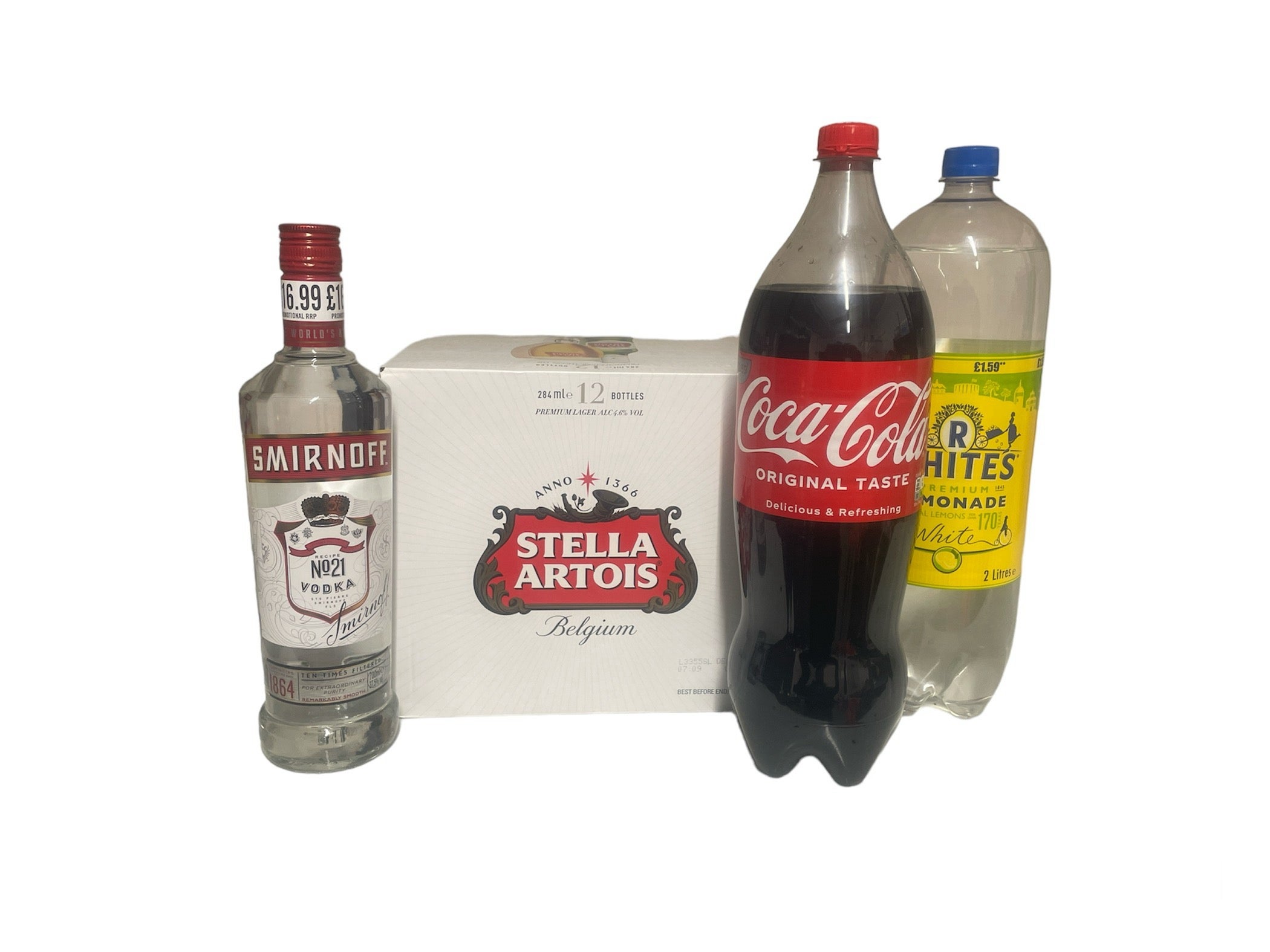 Vodka, 2 mixers and Stella bundle