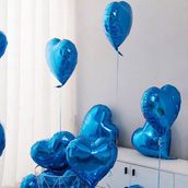 Blue Heart Helium Balloon