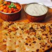 Paneer Paratha with Rajasthani Raitaa