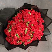 50 Stamps Red Baby Roses Bouquet