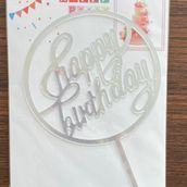 Happy Birthday Silver Topper