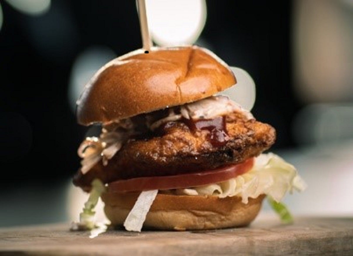 Crispy Chicken Burger with French Fries