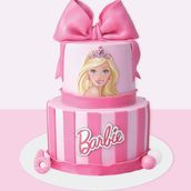 Barbie Cake Ribbon 2 Layers