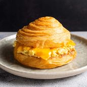 Cheesy Scramble Croissant Sandwich