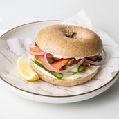 Salmon with Cream Cheese Bagel