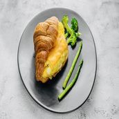 Cheesy Egg Croissant Omelette