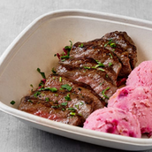 Prime Steak With Beetroot Mashed Potato