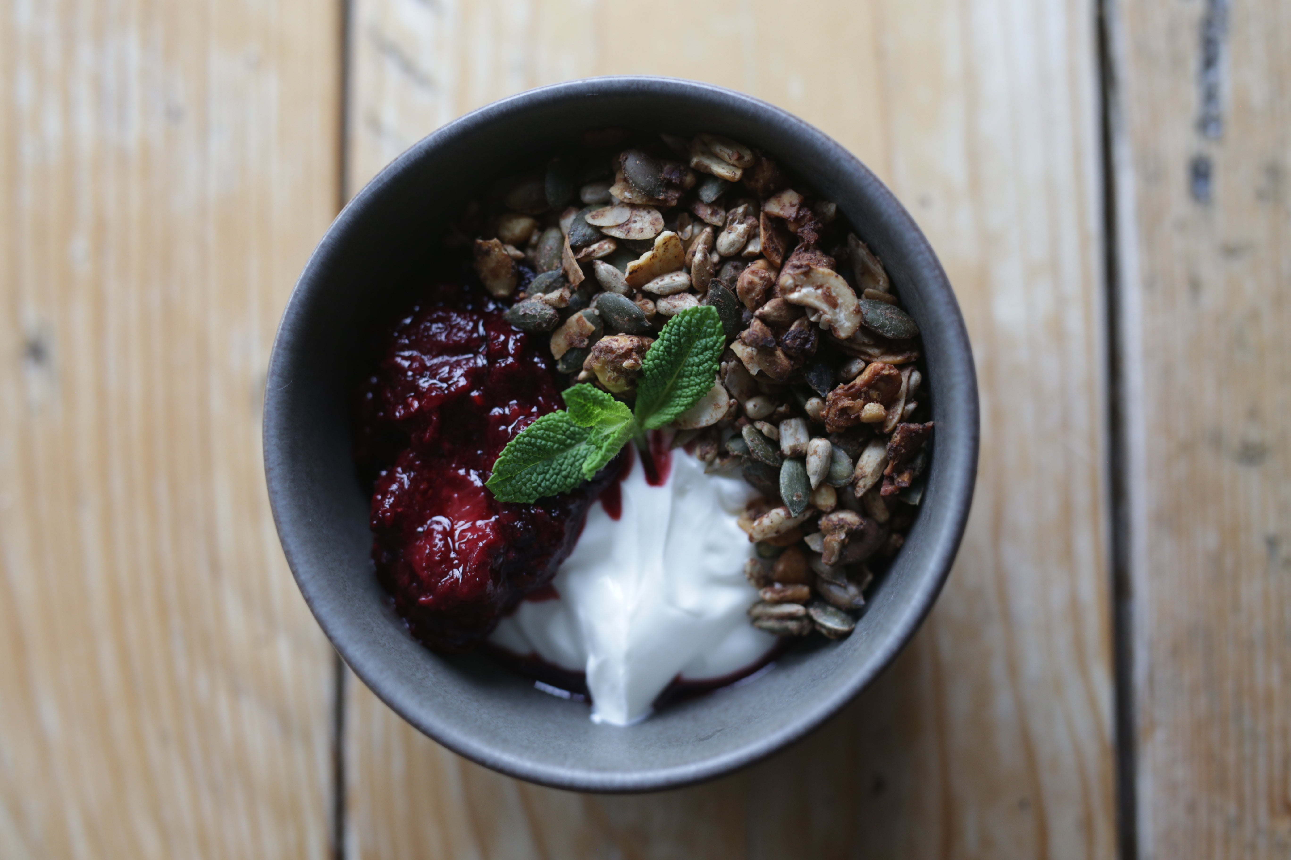 Granola Bowl with Coconut Yogurt and apple cinnamon