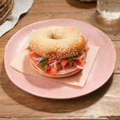 Rustic Salmon & Herb Bagel