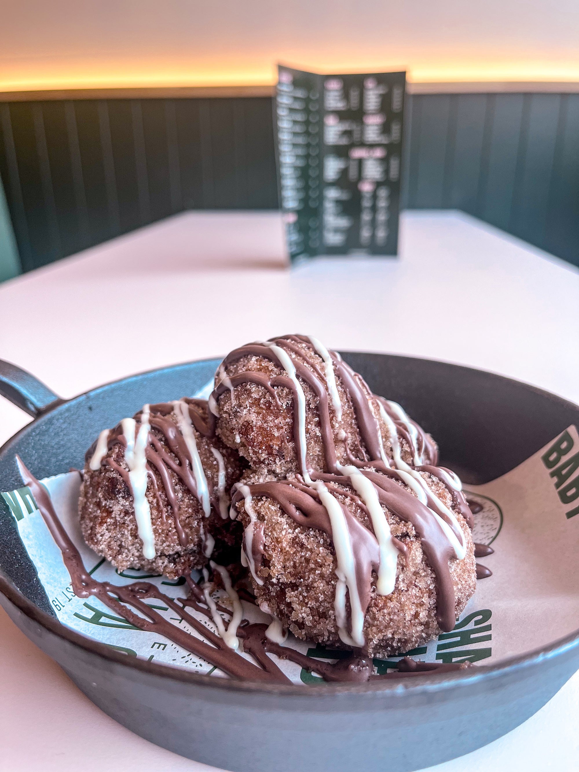 Banana Fritters Milk Choc and White Choc New