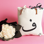 White Tote Bag Bouquet