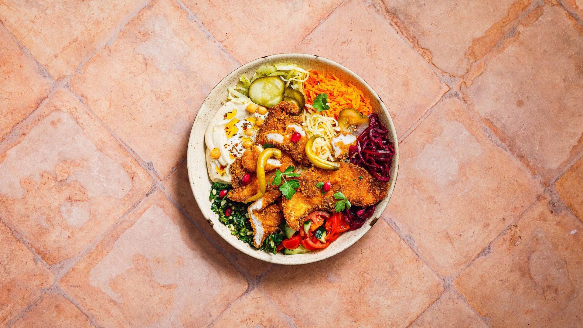 Chicken Schnitzel Salad Bowl