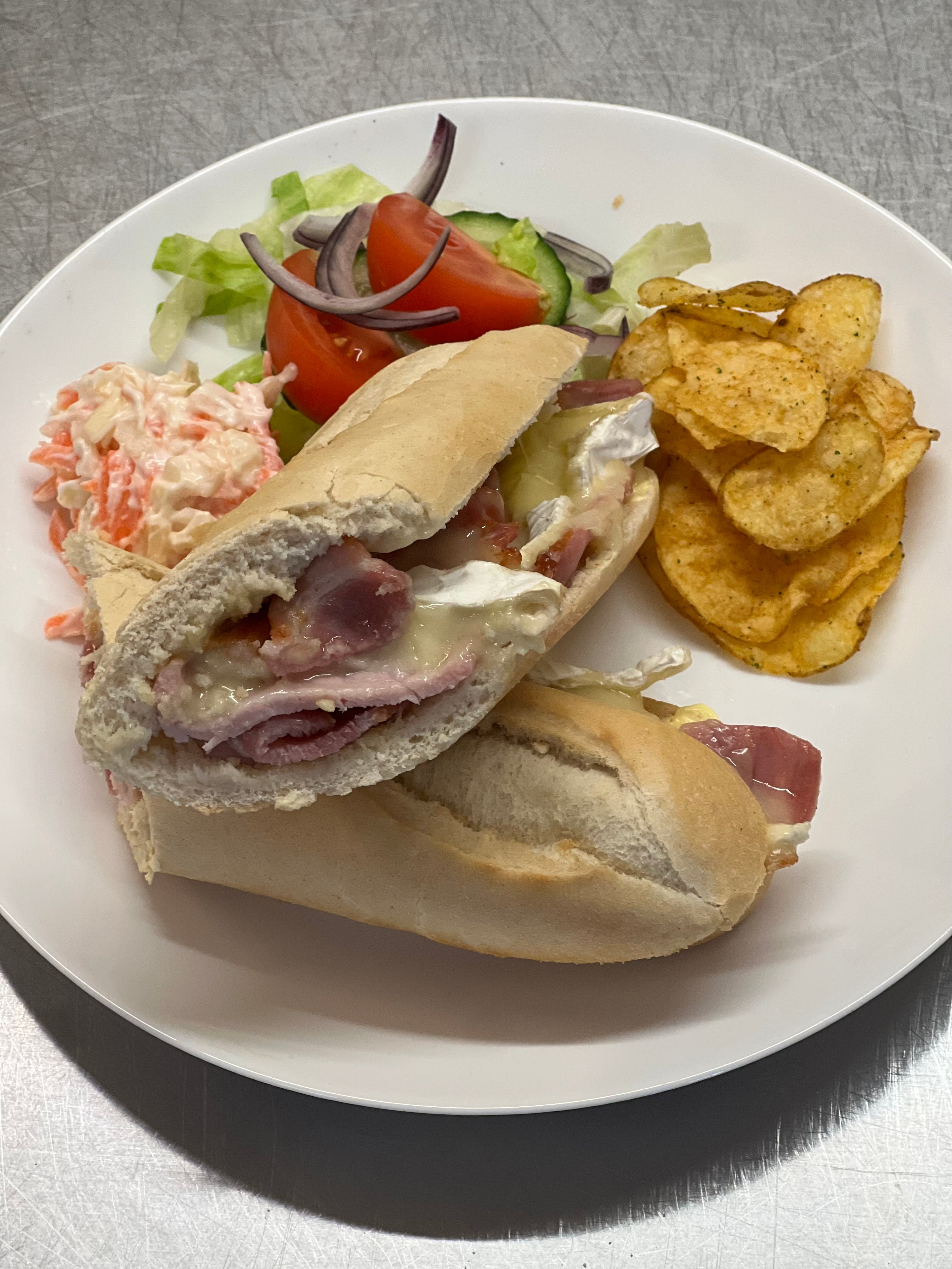Brie and bacon baguette