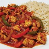 Red Chicken Mugalgal With Rice