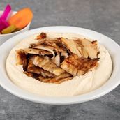 Hummus with chicken or meat Shawarma